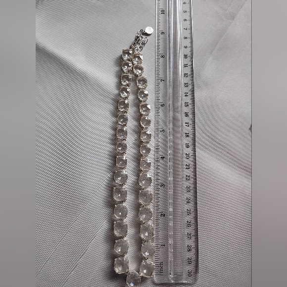 Charter Club Crystal Rhinestone Silver Tone statement Necklace Runway - Picture 9 of 10